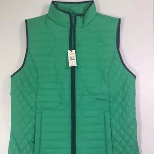 Talbots Petites Green Insulated Sleeveless Vest